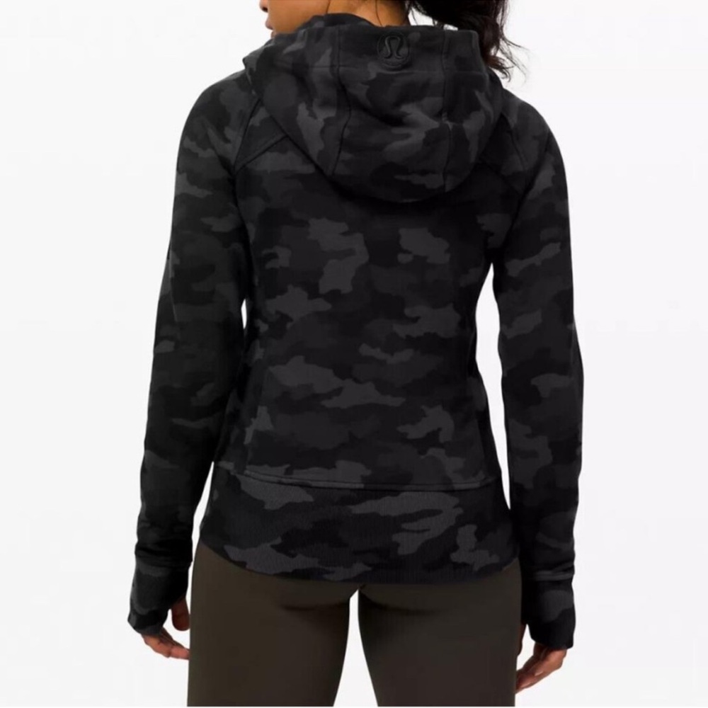 NWT Lululemon Scuba Hoodie Black Multi Camo | Size 6 - Picture 2 of 5
